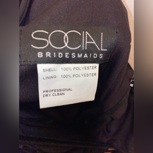 NWT Social Bridesmaids 8194 Black Sleeveless Tie Back Chiffon Gown Dress Size 2 - Picture 4 of 11